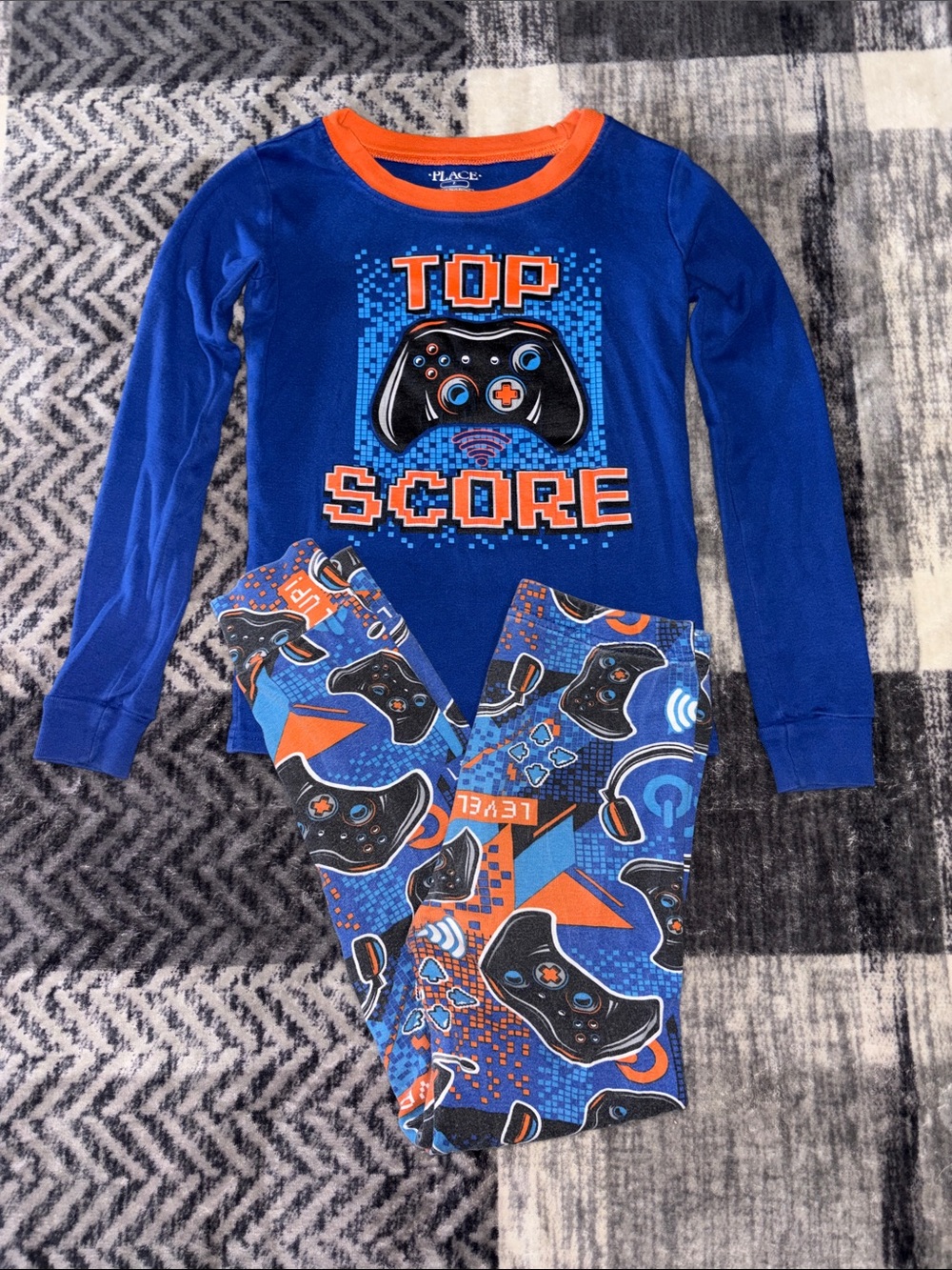 Place Boys Blue and Orange "Top Score" Controller Pajama Set